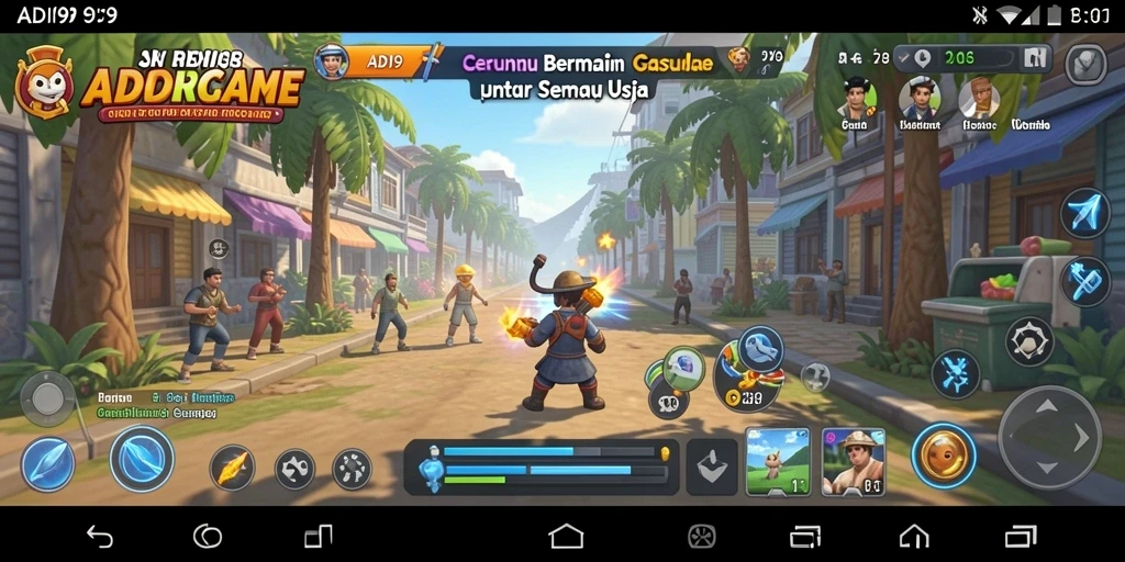 Tampilan gameplay ADI99 dengan level yang berwarna-warni dan penuh tantangan.