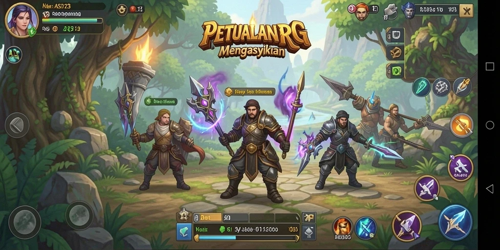 Tampilan gameplay seru dari ASD123 dalam dunia RPG yang luas.