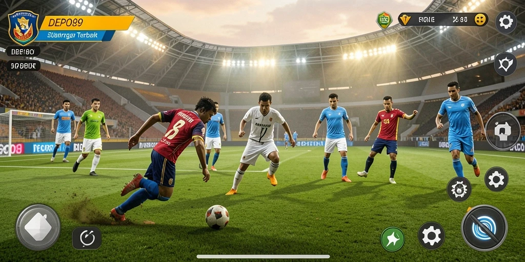 Tampilan tangkapan layar DEPO89 yang menunjukkan aksi olahraga seru.