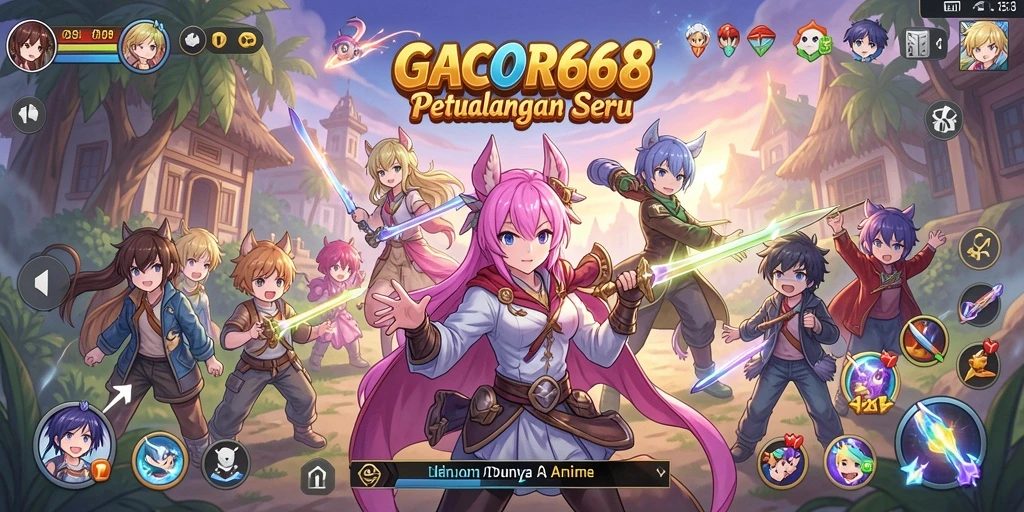 Gameplay menakjubkan dari GACOR668 dalam gaya Anime.