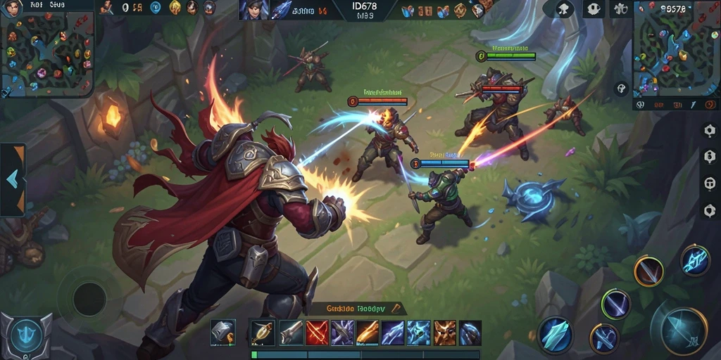 Gameplay seru ID678 dalam pertempuran MOBA yang intens.