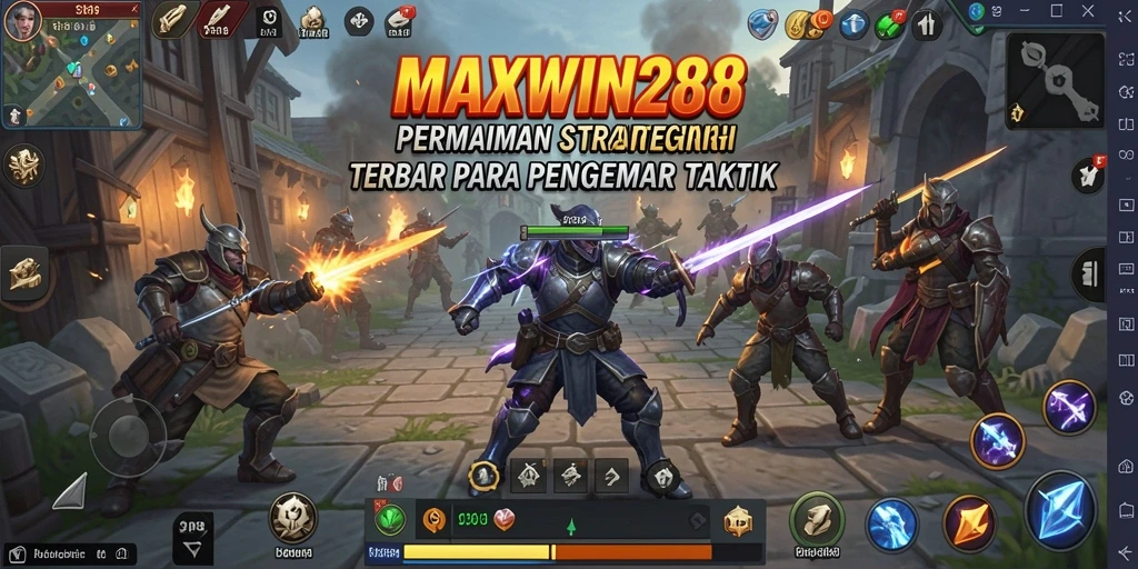 Tangkapan layar gameplay MAXWIN288 yang menampilkan pertarungan strategi yang dinamis.