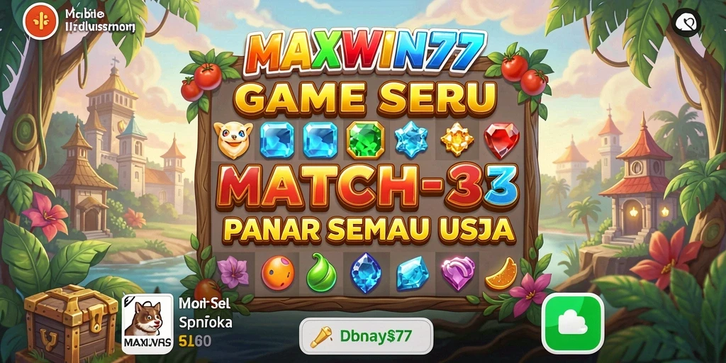 Screenshot gameplay MAXWIN77 menampilkan aksi seru mencocokkan objek berwarna.
