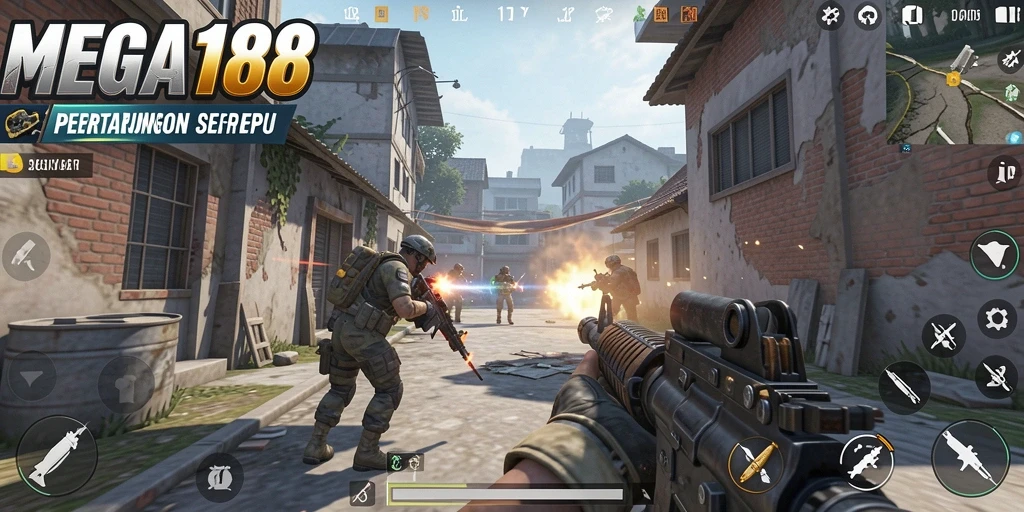 Gameplay intens dari MEGA188 dengan aksi tembak menembak yang mendebarkan.
