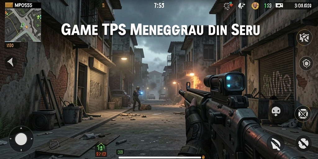 Tangkapan layar MPO555 menunjukkan aksi pertempuran seru dalam game TPS.