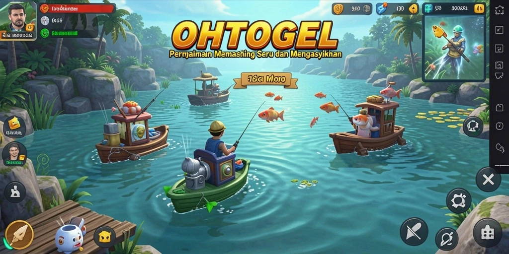 Tampilan gameplay OHTOGEL yang menakjubkan dengan suasana memancing yang realistis.