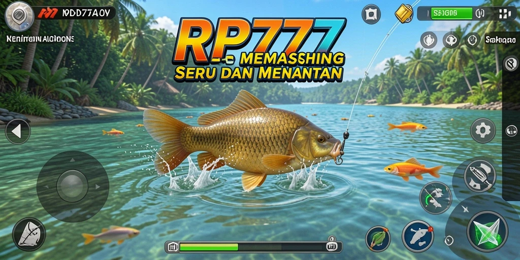 Tampilan gameplay RP777 yang menampilkan aksi memancing seru.