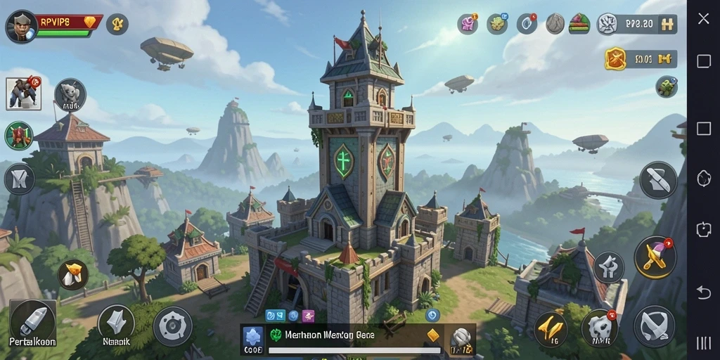 Tampilan gameplay seru dalam RPVIP8 yang melibatkan strategi menara.