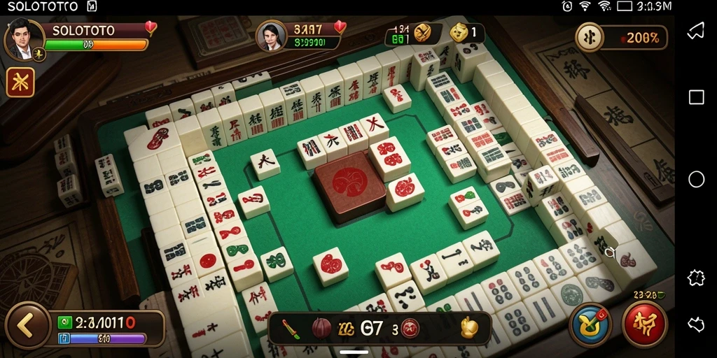 Tampilan gameplay menarik dari SOLOTOTO yang penuh strategi Mahjong.