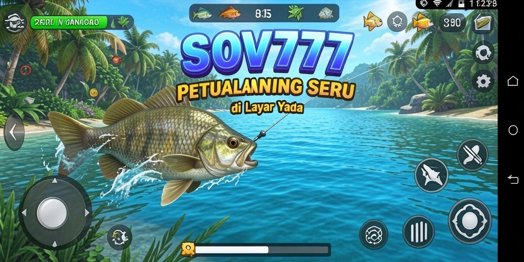 Screenshot utama SOV777 menunjukkan gameplay memancing yang seru dan mendebarkan.