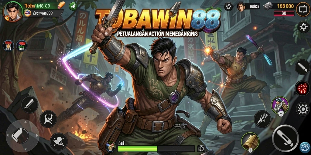 Tangkapan layar menampilkan aksi intens dalam TOBAWIN88.