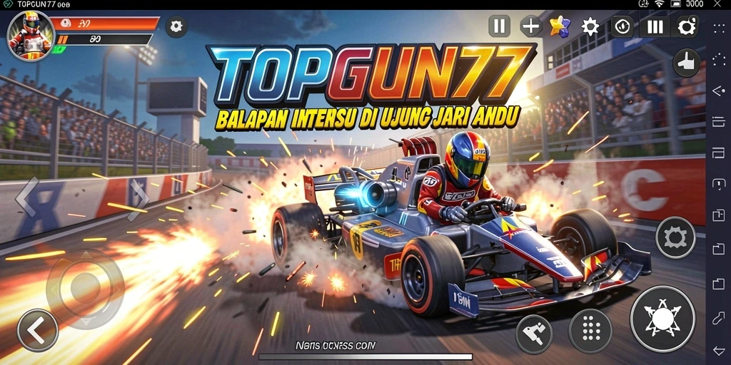 Tampilan gameplay balap yang mendebarkan di TOPGUN77 dengan grafik yang memukau.