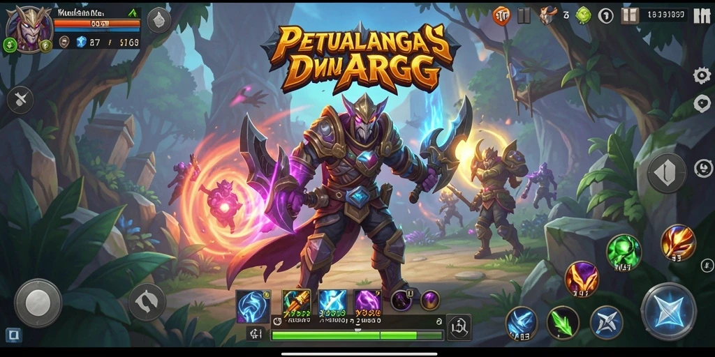 Menampilkan aksi seru dalam pertempuran epic game ARPG.