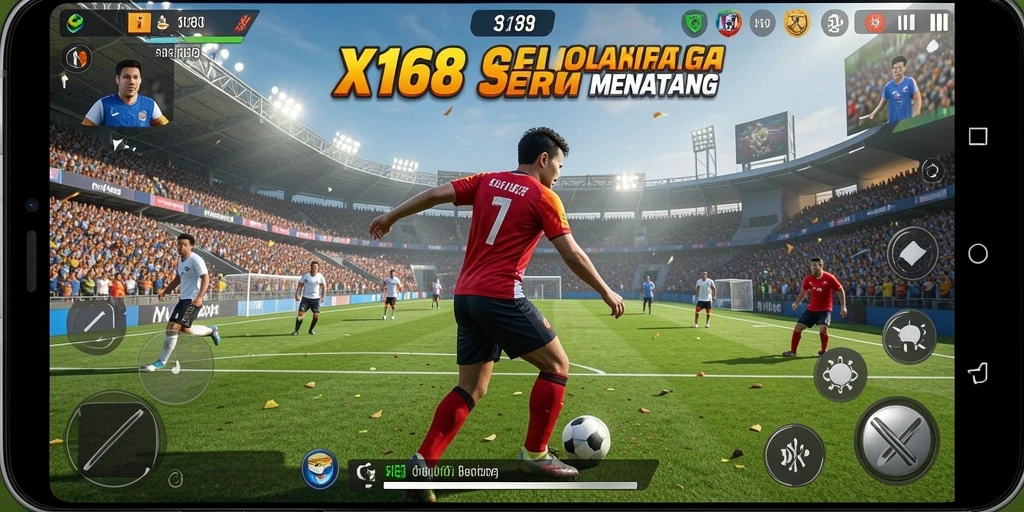 Screenshot gameplay X168 menampilkan aksi seru dalam olahraga.