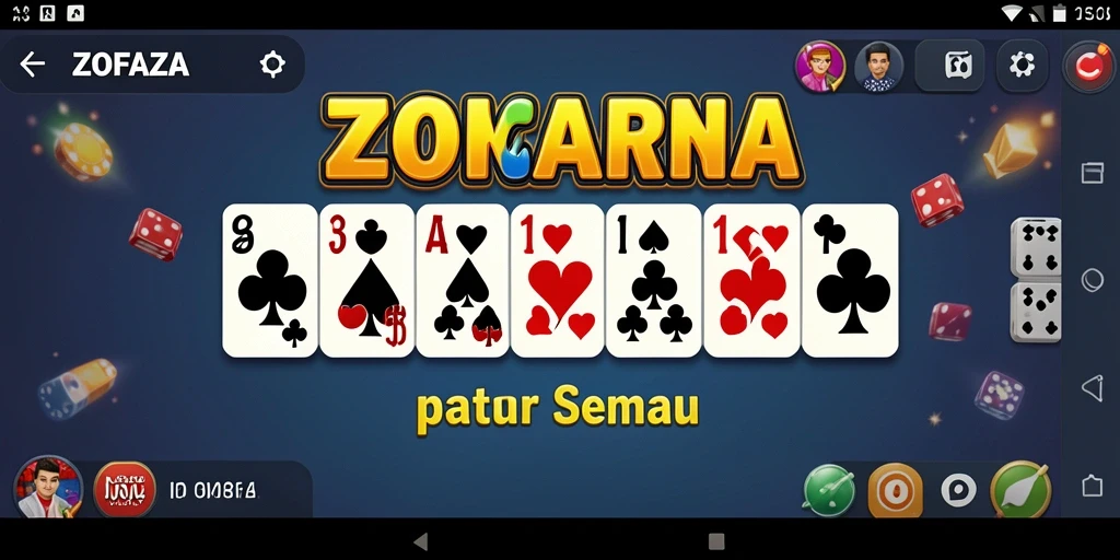 Tangkapan layar ZOFAZA menampilkan gameplay domino yang seru.